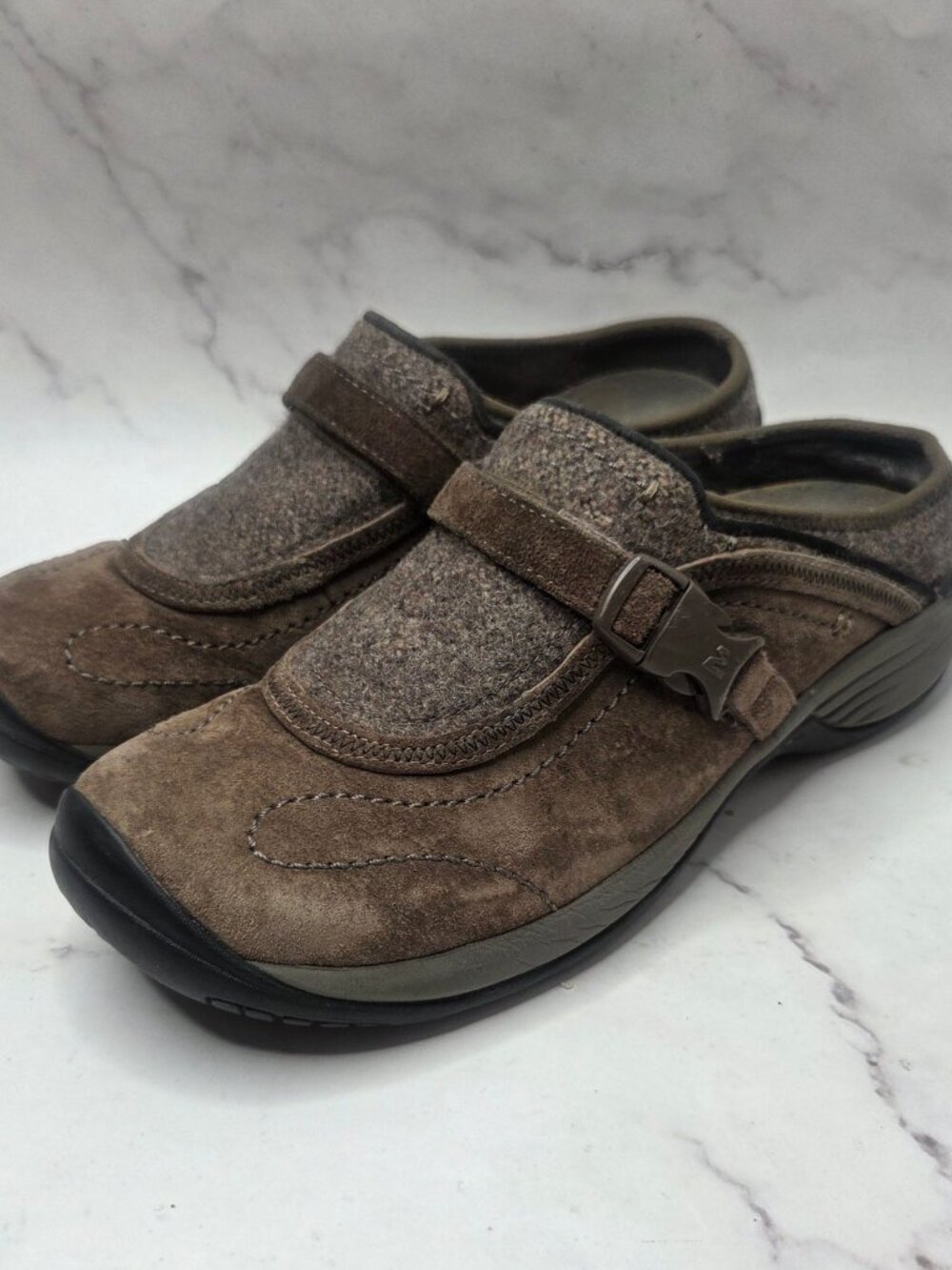 Merrell Encore Sidestep Suede Mules Slip-On Clogs Brown Walking Women's 7.5